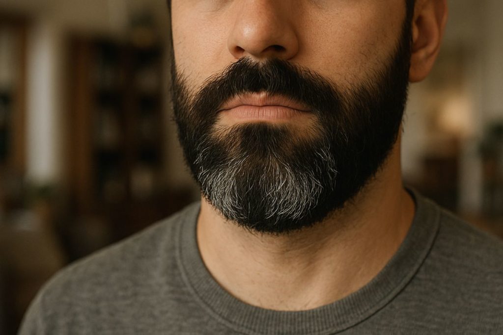 Poils blancs dans la barbe