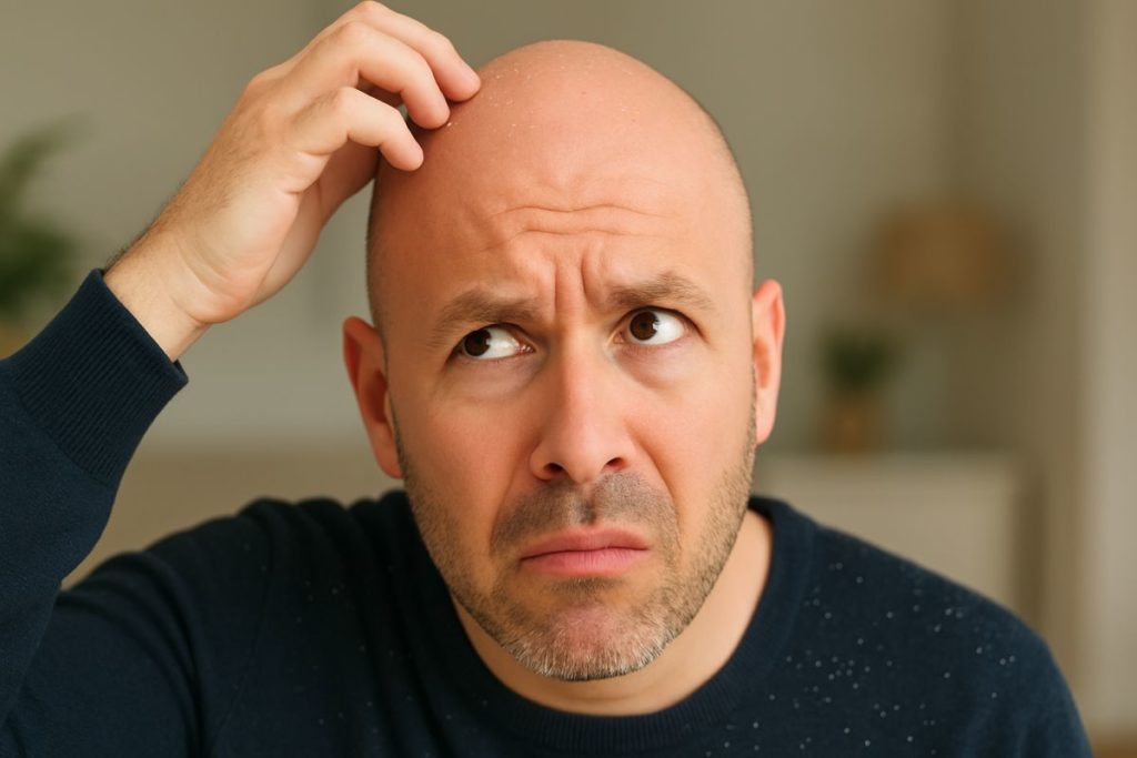 Blog beauté homme 1 Est-ce que les chauves ont des pellicules ?