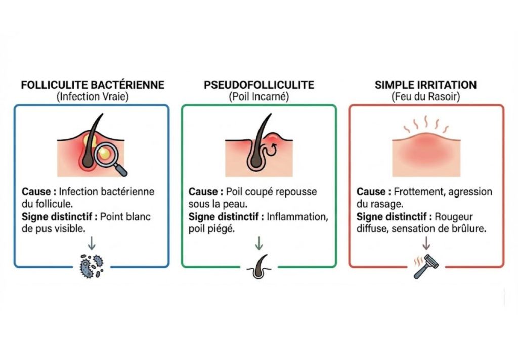 Bouton après le rasage : les remèdes naturels pour sauvez votre peau 1 Folliculite, poils incarnés