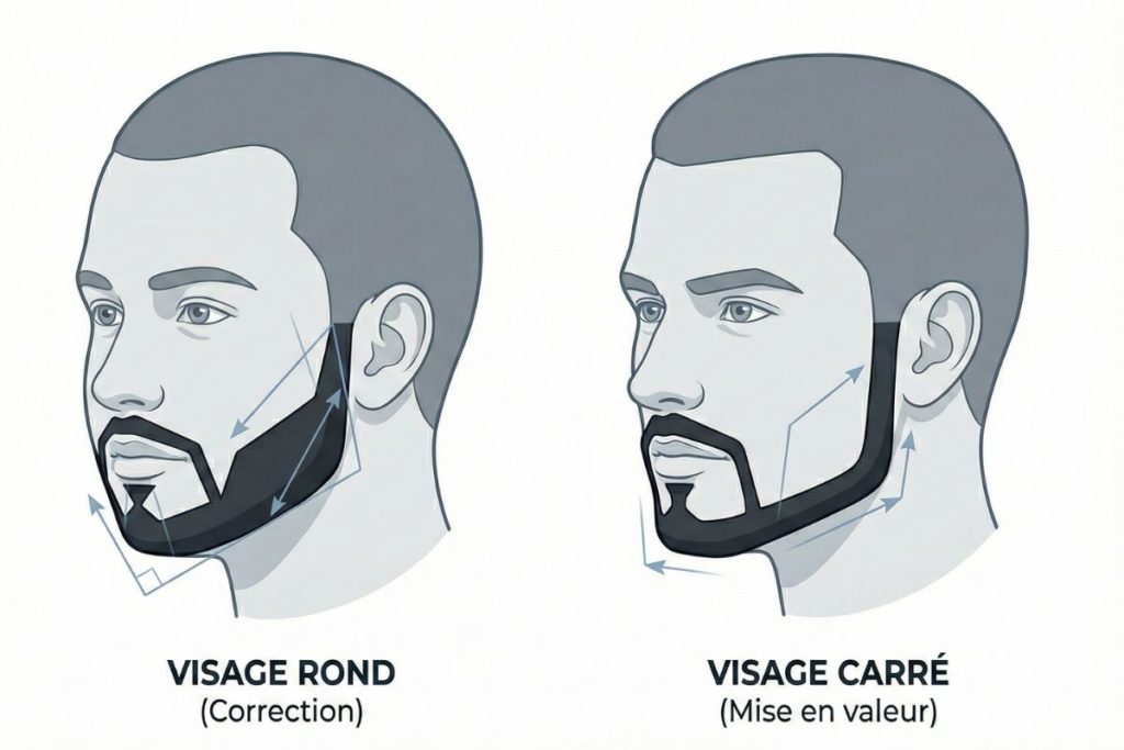 Formes de visages et collier de barbe