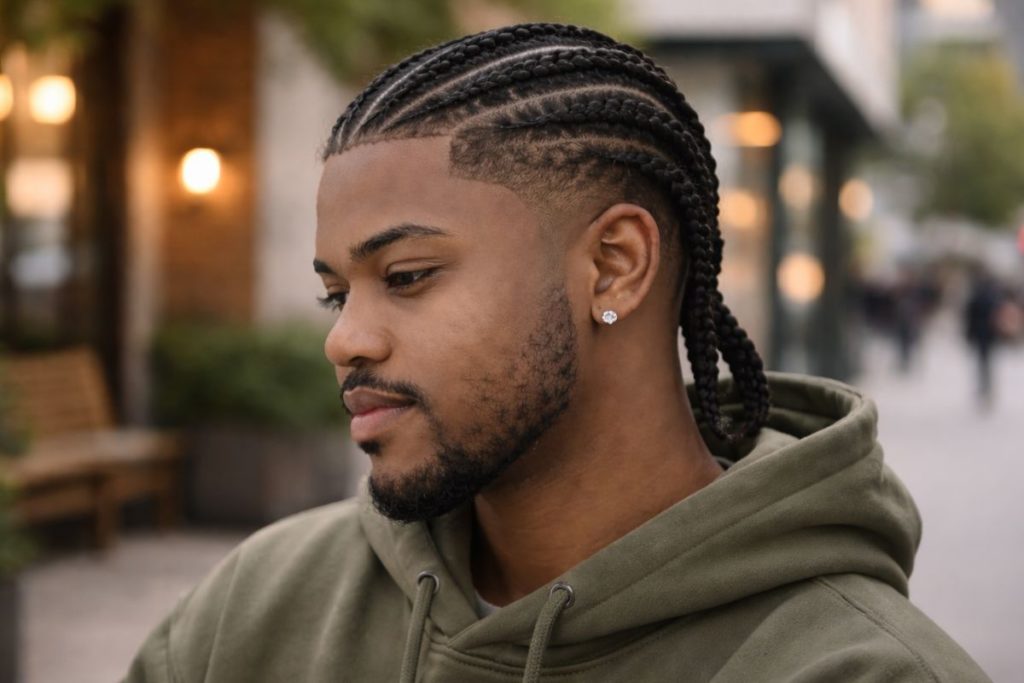 Les différentes coupes afro pour homme pour un style net 4 Les nattes collées