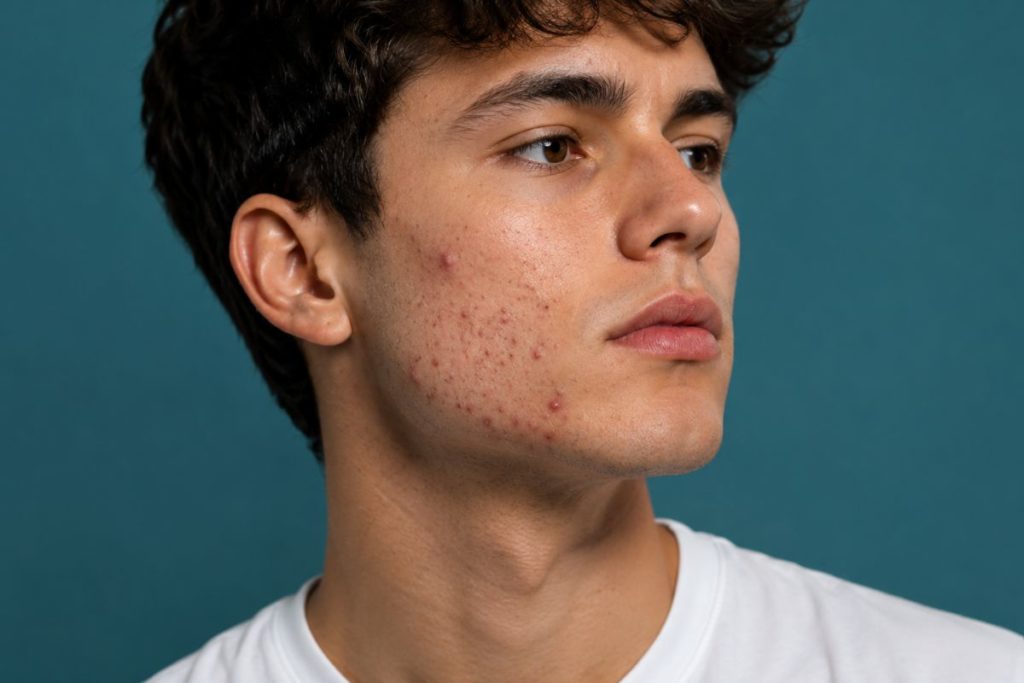 purge cutanée sur le visage