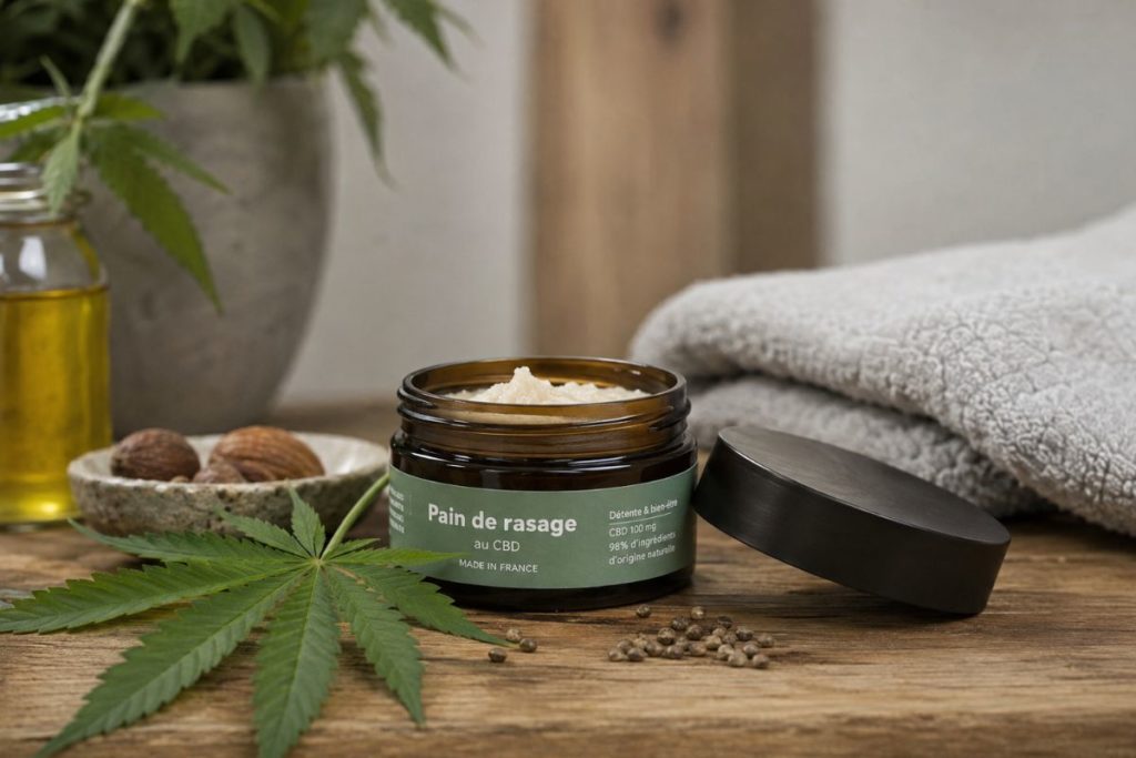 CBD et soins au masculin : l'ingrédient qui s'invite dans la routine 2 pain de rasage CBD homme