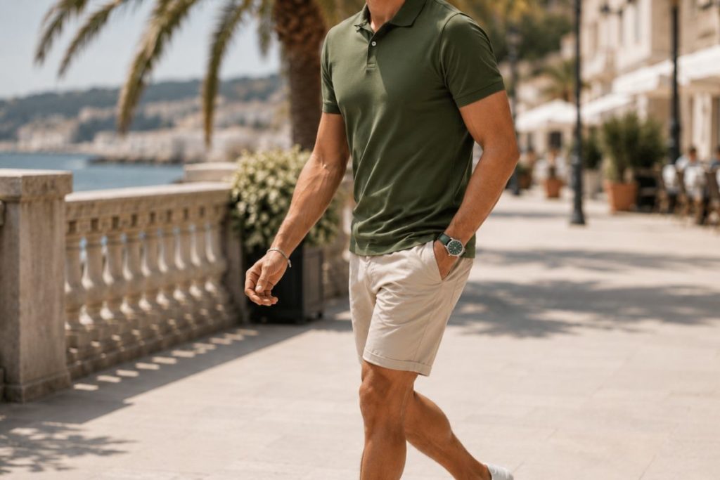 Comment porter un polo homme sans jamais faire ringard ? 3 Polo couleur olive